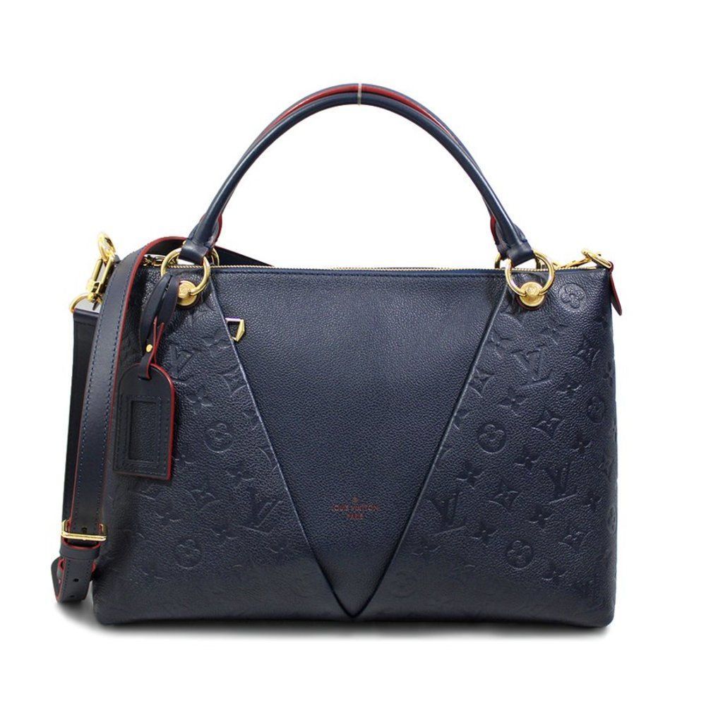 Louis Vuitton Monogram Implant V Tote MM Shoulder Marine Rouge